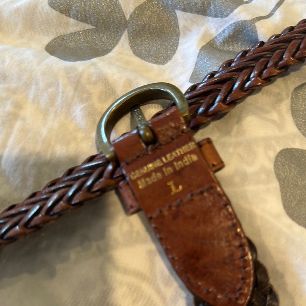 Stylish Brown Braided Leather Belt
